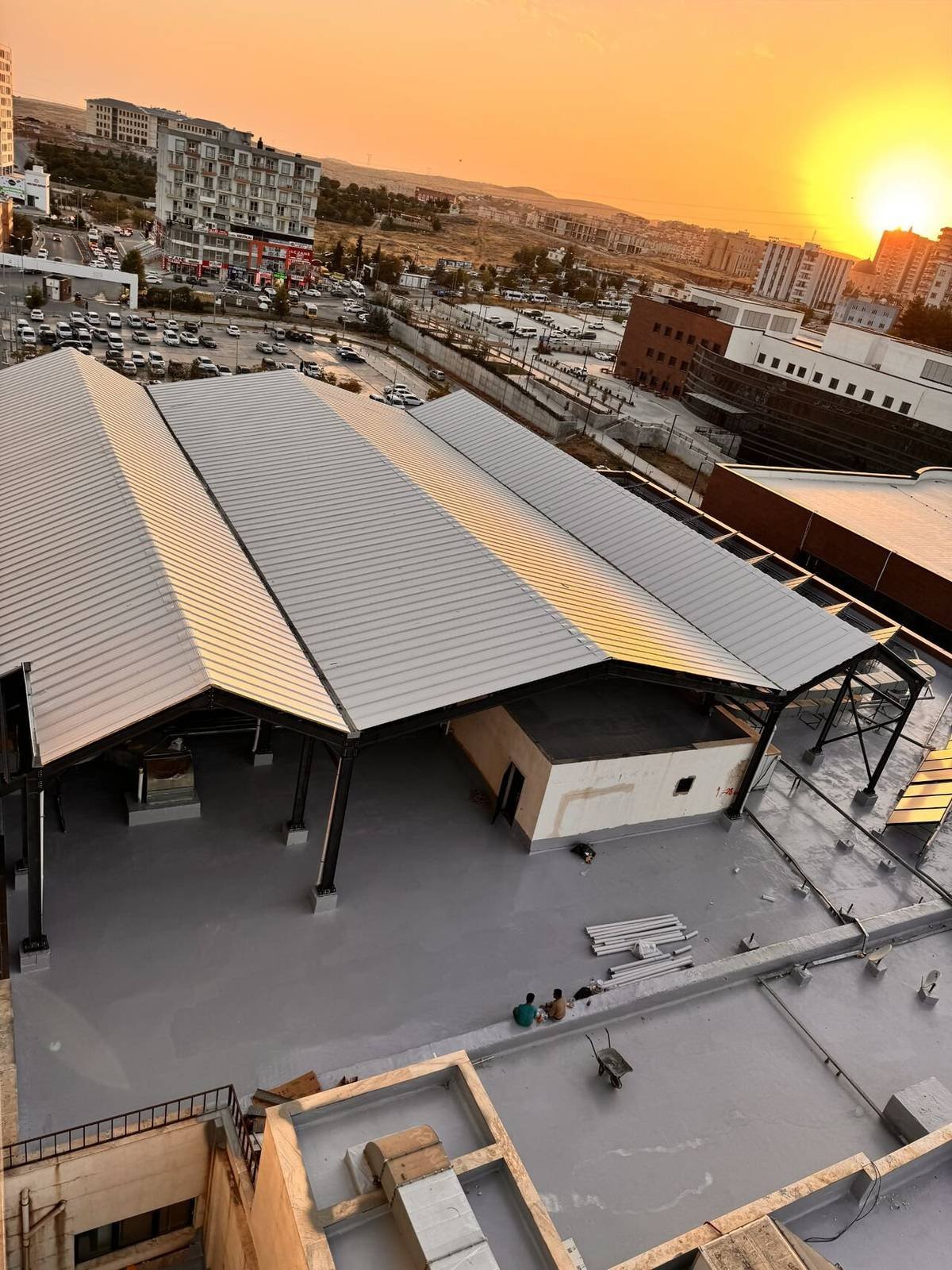 mardin eğitim ve araştırma devlet hastanesi çelik konstrüksiyon çatı kapatma projesi